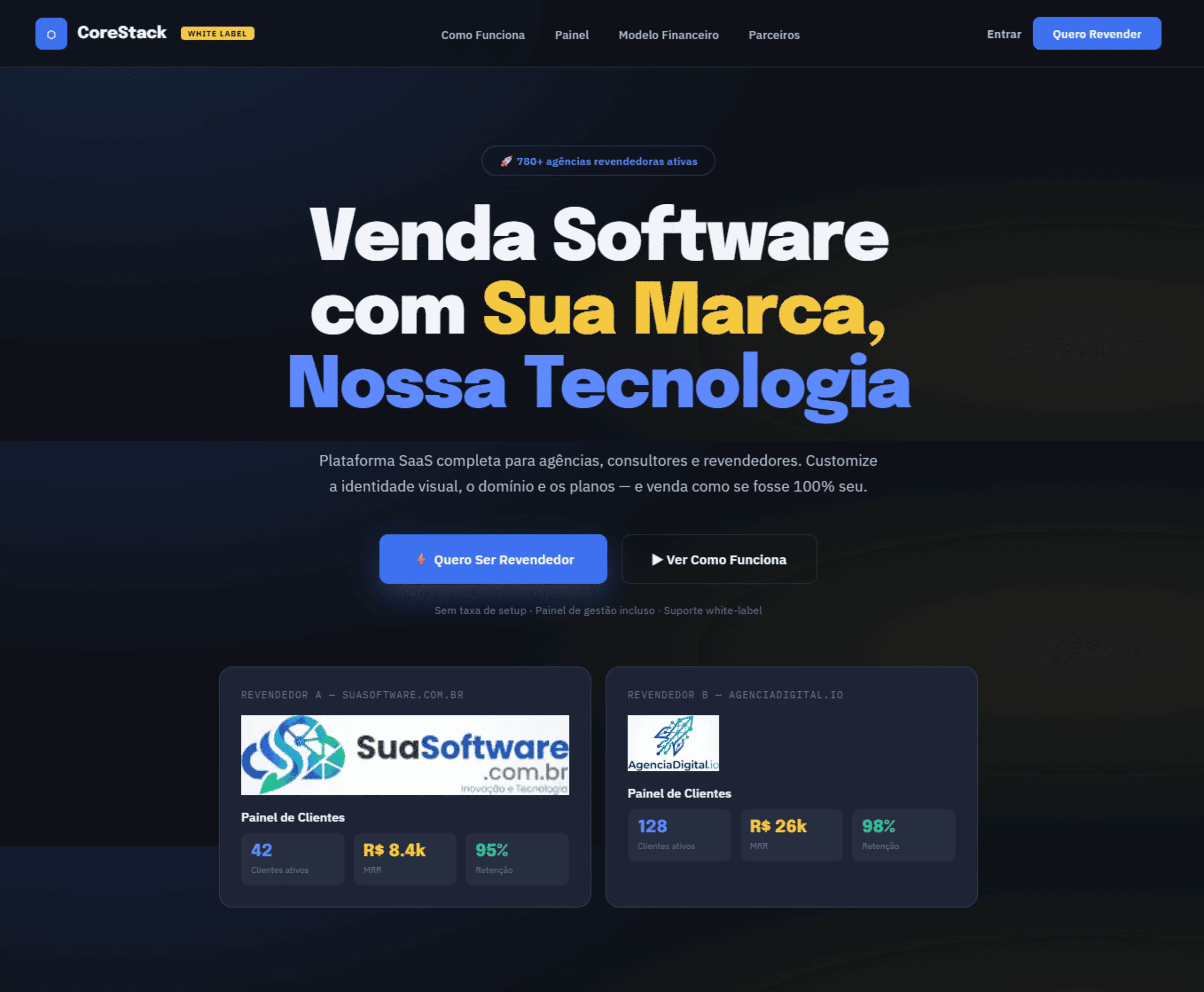 Design de Landing Page para Plataforma SaaS White-Label
